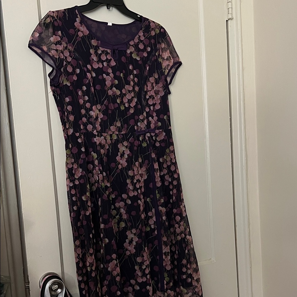 Floral Purple Dress - Picture 1 of 7